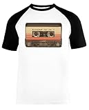 Galaktisch Tonspur Unisex Baseball T-Shirt Kurze Ärmel Herren Damen Weiß Schw