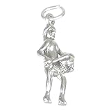 amerikanische Ureinwohner Indianer mit Trommel Sterlingsilber Charm .925 x 1 sssc143