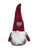 Bubble-Store Türstopper Weihnachtswichtel mit Bart und Zipfelmütze, Weihnachtsdekoration Wichtel Höhe ca. 50,5 cm (Zipfelmütze Rot)