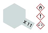 TAMIYA Acrylfarbe Chrom-Silber (glaenzend) X-11 Glasbehaelter 23ml, 81011, 23 ml (1er Pack)