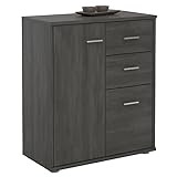 CARO-Möbel Kommode Locarno mit 2 Türen und Schubladen, modernes Highboard Bürokommode in Esche g