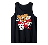 Dabbing Dog England Fußballfans Trikot Englisch Fußball Tank Top