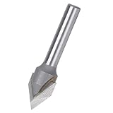 CUTULAMO Fräser, Holzbearbeitung Schlitzfräser 6mm Fräser Imperiale Einheiten 0,2 Zoll Rundschaft für Profis(60-Grad-V-Messer 6X1/2)