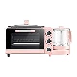 PHSH Frühstücksmaschine, Mini-Ofen, 4-in-1-Multifunktions-Retro-Familien-Kaffeemaschine mit Wasserkocher Elektrischer Toaster-Maschine Edelstahl-Ofen Herausnehmbares Backg