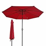 JLXJ Sonnenschirm Draussen Sonnenschirm für Markt/Schwimmbad/Strand/Garten, 2m Tisch Sunbrella mit 6 Rippen und Kurbel (Color : Red)