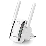 DAWINSIE WLAN Repeater WLAN Verstärker WLAN Extender 300 Mbit/s 2,4GHz WiFi Booster mit Repeater Modus, WiFi Access Point, WPS, LAN-Port, 2 External Antennas, Kompatibel zu Allen WLAN G