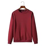 Pullover Herren Ohne Kapuze Rundhals Loose Langarmshirt Herren Einfachheit Mode Paar-Outfit Einfarbig Lässig Sweatshirt Herren Neutraler Stil Pullovers H