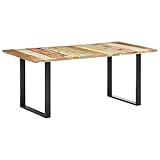 SANON Esstische Küchentisch Rechteckiger Wohnzimmer KüChe Esstisch Gartentisch Esszimmer Küche FüR Esszimmer KüChe Wohnzimmer Esstisch 180x90x76 cm Altholz M