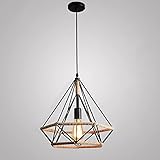 Pendelleuchte Retro Hängeleuchte Hanfseil Hängelampe Pendellampe Vintage Industrial Lampe Deckenleuchte Kronleuchter für Esszimmer Wohnzimmer Flur, Metall Schwarz E27 Fassung [Energieklasse A++]