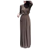 Muslimische Roben Kleider Damen Islamische Druck Elegant Slim Lang Kleid Maxikleid Arab Dubai Kaftan Frauen Einfarbig Gebetskleidung Schlank Nahen Ostens Abaya Türkisch Abendkleid Vintage Gow