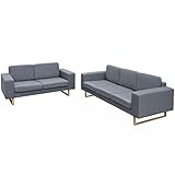 YOPOTIKA Sofa Zweisitzer Stoffsofa Eckcouch Stoffsofa Polstersofa Loungesofa Sitzmöbel Polstermöbel Designsofa Wohnzimmersofa 2-Sitzer und 3-Sitzer Sofa Set Hellg