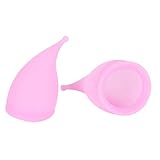 2 Stück Menstruationstasse für Frauen, wiederverwendbarer Silikon Auslaufsicherer Tassenbecher Tampon und Pad Alternative(#2)