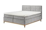 riess-ambiente.de Skandinavisches Boxspringbett Cloud 180x200cm grau inkl. Matratze und Topper Doppelbett B