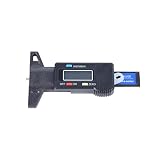 Reifen Profiltiefenmesser Reifenprofilmesser Auto Tiefenmesser Tread Checker mit LCD Display, Messlineal mit Knopfbatterie 0-25.4
