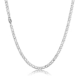HSWYFCJY Silber Figaro Kette Männer Kette Halskette Edelstahl Herren Ketten Schmuck Halskette für Jungen Geschenk 18/20/22/24 Zoll (20 Zoll)