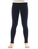 yeset Kinder Thermo Mädchen Leggings Fleece Hose lang Leggins aus Baumwolle dunkelblau 134