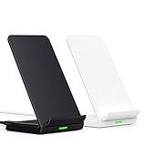 Kabelloses Ladegerät Support 2 Pack, Wireless Charger Ständer 7.5W für iPhone 12/12 Pro/11/XS Max/XR/XS/X/8, 10W Fast Qi Kabelloses Laden Samsung S20/S10/S9/S8/Note 20/Note10,5W Huaw