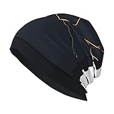 Men's Unisex Adult Knit Hat Cap Balaclava Gold Kintsugi Cover Design Vector. Luxury Golden Marble Texture. Crack and Broken Ground Pattern for Wall Arts, Home Decoration, Print and Wallpap