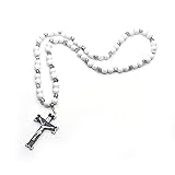 Halskette Schmuck Ketten Frauen Herren Halskette Halskette Orthodoxe Kirche Kruzifix Kreuz Anhänger Rosenkranz Halskette Christus Gebet Schwarz Holz Rosenkränze Perlen Kette Relig