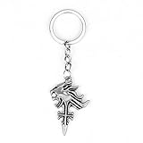 Final Fantasy Wolfskopf Kreuz Logo Saphir Tida Halskette Schmuck Anhänger Geschenk Für F