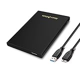 ManxData SSD/Festplattengehäuse 2,5 externes USB 3.0 Festplattengehäuse SATA HDD Caddy SSD Reader UASP unterstützt, kompatibel mit 860 EVO WD Toshiba Seagate Kingston internen Laufwerken (schwarz)