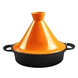 yzf Taji-Topf aus Gusseisen, mit emailliertem Gusseisenboden und konischem Deckel, für 3-5 Personen, geeignet für Gas, Induktionsherd, Elektrokeramikherd, Halogenherd usw