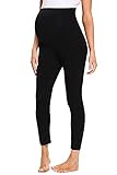 DYLISEA Umstandsleggings aus Baumwolle Umstandshose Lange Leggings für Damen Schwangerschaftshose Bequeme Schwangerschaftsleggings Stretch Umstandsmode Leggings (Schwarz A, M)