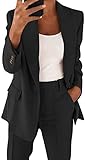 AdamBGeorge Women's Casual Blazer Long Sleeve Open Front Work Office Jacket with Pock