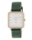 Oozoo Vintage Damenuhr mit Lederband Quadratisch 28 MM Rose/Weiß/Grün C9949