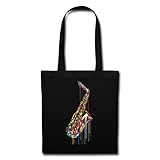 Spreadshirt P.D. Moreno Saxophon Stoffbeutel, Schw