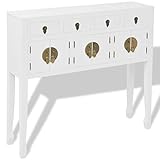 vidaXL Sideboard im chinesischen Stil Highboard Kommode Anrichte Massivholz Weiß