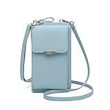 Klein Handytasche zum Umhängen Geldbörse Damen Handy Umhängetasche Leder Schultertasche Frau Portemonnaie Crossbody Tasche Brieftasche für iPhone 12/12 Pro/11/XR/X, Passt Handy unter 6,5 Z