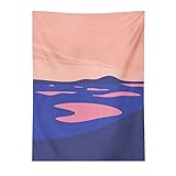 YYRAIN Nordic Rechteckige Polyester Landschaft Wandteppich Einfaches Zuhause Wohnzimmer Schlafzimmer Wandbehang Hotel Café Wandkunst Dekoration Hängende Malerei 112x150