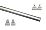 Gardinia Unterprofil zum Klipsen für Flächenvorhänge, Inklusive Klebestreifen, Aluminium, 60 cm, Silb