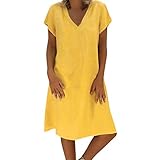 TWIFER Sommerkleid Damen T Shirt Kleid Rundhals Kurzarm Minikleid Kleider Longshirt Lose Tunik