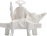 WIIVII Figur Deko Porzellan- Statuen und Figurenritter im Alten China, Zen Tee Haustiermeditation Mönchskulptur, handgefertigte Exquisite Dekorationsverzierungen Feng Shui Deko (Color : A)