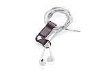 Kronya® | Kopfhörerhalter aus Leder | Etui Fitness Halter Halterung In-Ear Kabel Kopfhörer Kopfhörerständer Ohrhörer On-Ear Organizer | Kompatibel mit Apple iPhone Samsung Galaxy | 2 (Dunkelbraun)