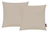 Fino Kissenhülle ca. 40 x 40 cm hochwertig & knitterarm Farbe 71 Beige (2er Set)
