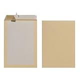 Herlitz 10901023 Versandtasche B4 mit Papprückwand, Haftklebung, braun, 10 Stück eingeschweißt 130g Papp