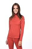 super.natural Damen Langarm-Shirt, Mit Merinowolle, W BASE 1/4 ZIP 175, Größe: S, Farbe: Hellrot/R