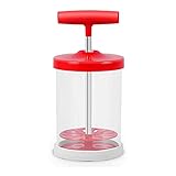 LACKINGONE Milchaufräumer Sahnebereiter Manual Professional Whipping Cream Dispenser | Gerät aus Kunsstoff | DIY Spaß bei Crememachen Kochen Backen zu Hause | Grün/Rot (Rot)