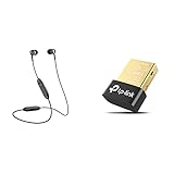 Sennheiser CX 350BT Kabelloser Ohrhörer mit Nackenband & TP-Link UB400 Nano USB Bluetooth 4.0 Adapter Dongle (für PC Laptop Desktop Computer)