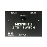 BolAAzuL HDMI 2.1 Splitter Switch 8K, HDMI 2.1 Switcher 2 in 1 out HDMI Splitter 1 in 2 out 8K @ 60Hz 4K @ 120Hz 48Gbps DPCP 2 Way HDMI a/b Switch Splitter für Xbox PS5 PS4 Blue-ray Play