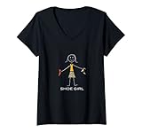 Damen Lustige Frauen Schuh Shopper, liebt Schuhe Geschenke T-Shirt mit V