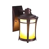MUBAY Außenwandhalterung wasserdichte Wandleuchte Außenwandleuchte Antike LED Dekorative Wandleuchte mit Glasschirm E27 Sockel Wetterwandleuchte (Color : H:27 cm)