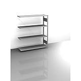 hofe Sideboard-Steckregal, verzinkt - Höhe 1200 mm, 4 Böden, Anbauregal, Fachlast 150 kg - Büroregalsysteme Eckregale Aktenordnerregale Regalwände Schrankregale Büroregale Büroregalsysteme Eckreg
