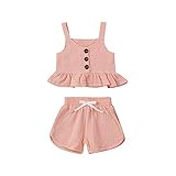 Lemooner Babykleidung Casual Erdbeer-Print Kurzarm Shorts Kleidung Set Baby Mädchen Kleidung Set Schlinge ärmellos Tops + Short Hose Stirnband Neugeborene Kleinkinder Set 2