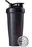 BlenderBottle Classic Loop Shaker mit BlenderBall, optimal geeignet als Eiweiß Shaker, Protein Shaker, Wasserflasche, Trinkflasche, BPA frei, skaliert bis 600 ml, 820 ml, schw