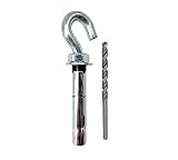 DOJA Industrial | Erweiterung Anker Hakenschraube M8-10+Bohrer 10 | PACK 20 Haken Schwerlastanker+1 Betonbohrer | Wand Dehnschraube Deckenhaken+Bohrersatz | Bolzenanker Befestigung | Wandhak