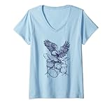 Damen SEEMBO Adler Schlagzeuger Schlagzeug Drumming Musiker Band T-Shirt mit V